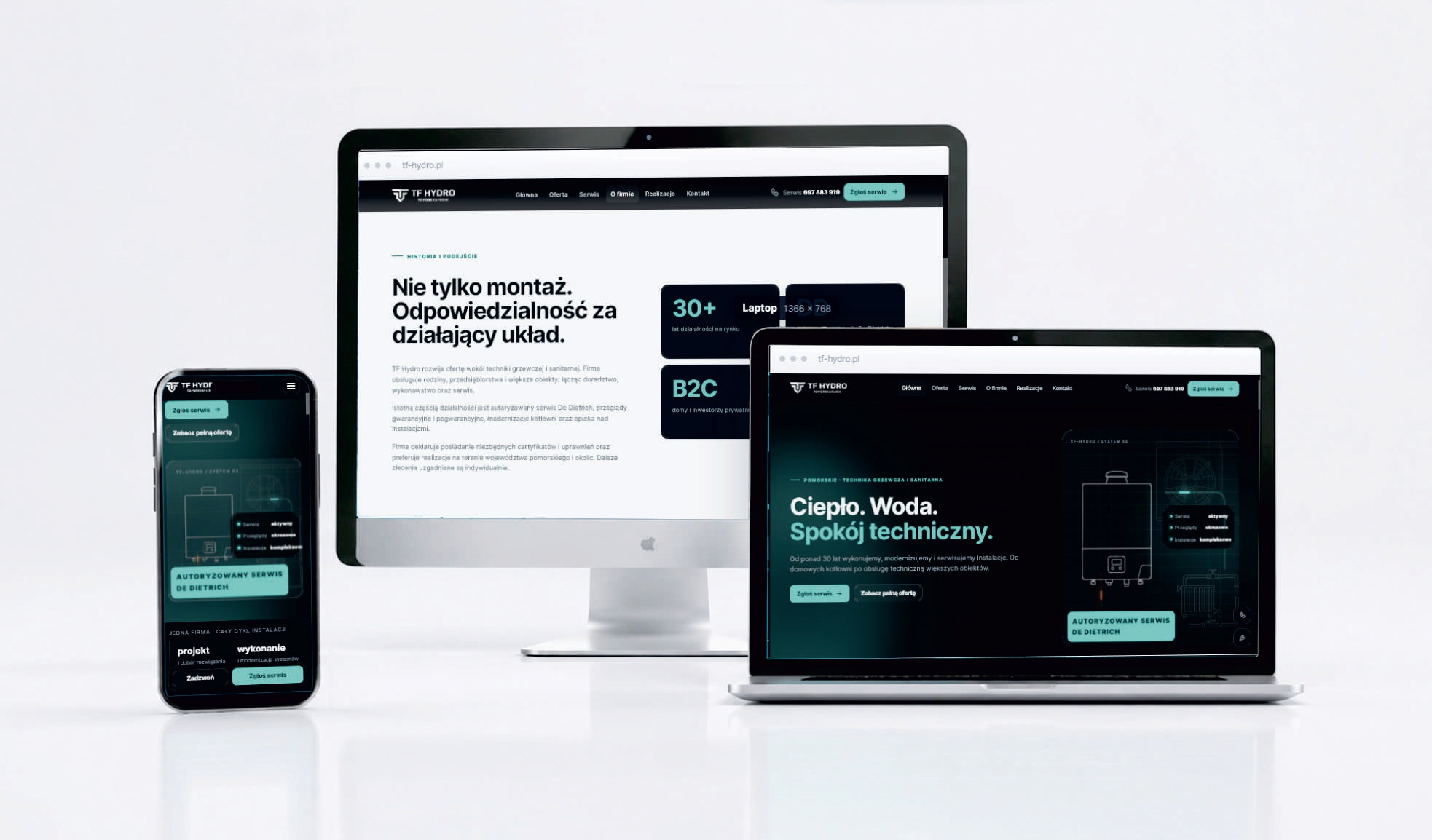 TF Hydro — strona firmy instalacyjnej, realizacja R4Y